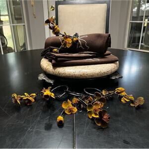 NEW Z Gallerie Twigs Flowers Fall Dining Table Napkin Rings Holders Set 4 NWOT